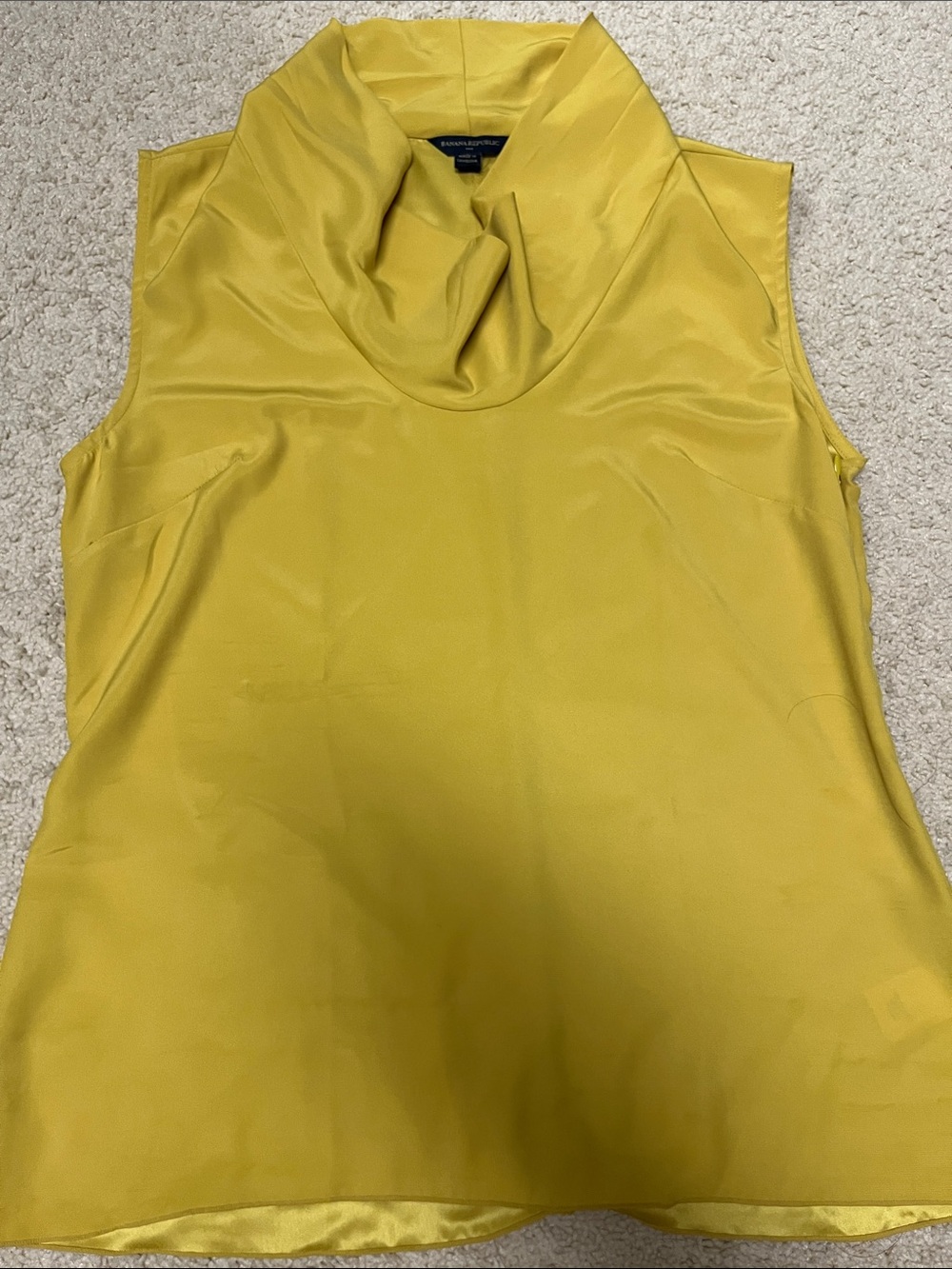 Banana Republic Factory Yellow Sleeveless Cowl-Neck Camisole